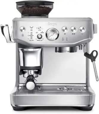 Sage the Barista Express™ Impress Espresso Machine, Manual Bean to Cup Coffee Machine, Assisted Tamping, Professional Steam Wand, Brushed Stainless Steel - SES876BSS4GUK1