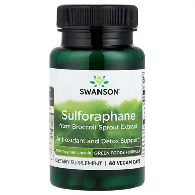Swanson Sulforaphane Antioxidant 400mcg Vegan Daily Wellness Support Capsules - 60 Capsules