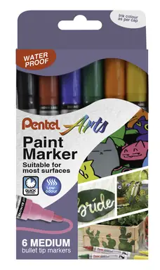 Pentel Medium Paint Marker Standard Colours Pack of 6