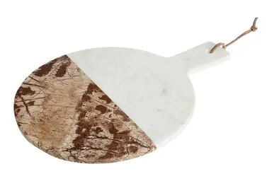 Annika White And Brown Marble Round Paddle Board