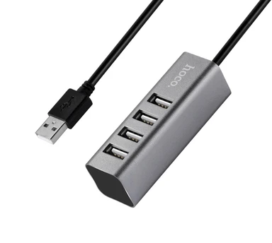HOCO USB Hub 0.8m Grey
