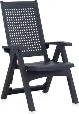 Berner Shaf tuin- en terrasstoelen, metaal, antraciet, 108 x 85 x 63 cm, set van 2 stuks – duurzame opbergoplossing van gerecycled kunststof, gemaakt in Spanje