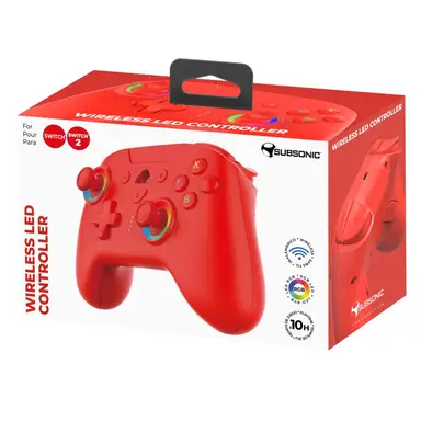 SUBSONIC Manette sans fil LED pour SW2 et SW, rouge