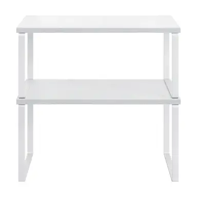 Ochama x SONGMICS  Kast Organizer Plank 15,6 Inch, Set van 2 Stapelbare Keuken Planken, Keuken Opbergrek, Kruidenrek, Wit