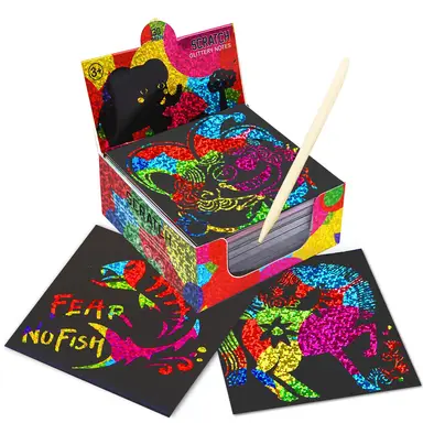Jar Melo Scratch Art Notes Set-Rainbow