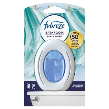 Febreze Bathroom Air Freshener, Fresh Linen, 1 per Pack
