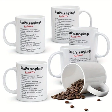 Alphynix Funny Mug - List of Dad's Favorite Saying 11 Oz Ceramic Coffee Mugs - Funny, Sarcasm, Sarcastic, Motivational, Inspirational birthday gifts for dad, papa, father, friends, father's day Thanksgiving Day gift
