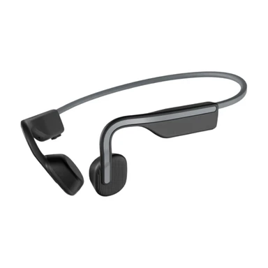 Shokz OpenMove Bone Sound Headphones, Open-Ear Bluetooth-Sport-Ohrhörer mit Geräuschunterdrückendem Mikrofon, kabelloses IP55-wasserdichtes Headset fürs Laufen, 6 Stunden Wiedergabezeit, mit Aufklebern, Grau