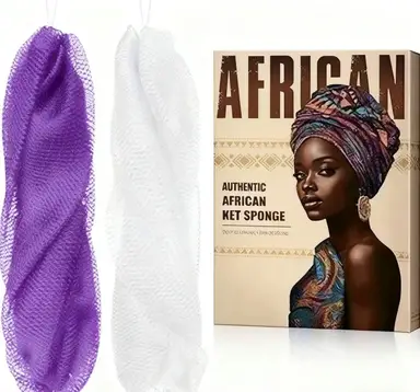 personal care-african net sponge-70g-purple+white-with string