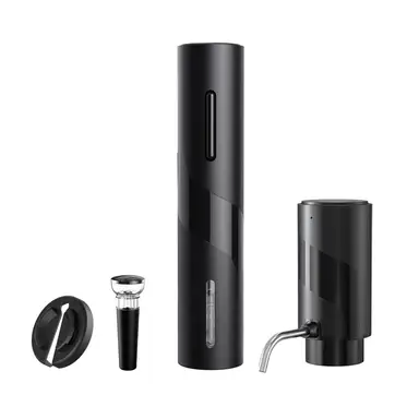 Cuisync SGS-KD-7-P Set de Décanteur à Vin Électrique en ABS - Noir