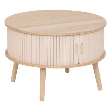 Nyos Couchtisch mit 2 Türen 60 x 40,7 cm beige MDF