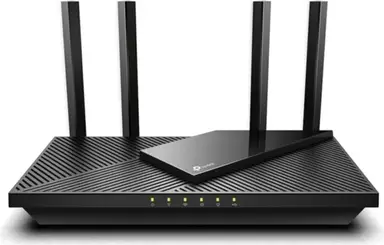 TP-Link Archer AX55 Wi-Fi 6 WLAN Router, 2402 Mbps 5 GHz, 574 Mbps 2,4 GHz, 4 × Gigabit LAN Ports, 1 × USB 3.0 Port, Unterstützt keine DSL-Funktion