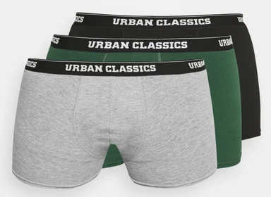 Urban Classics Boxershorts 3er-Pack Unterwäsche – Unterteile grau+dunkelgrün+schwarz 3XL