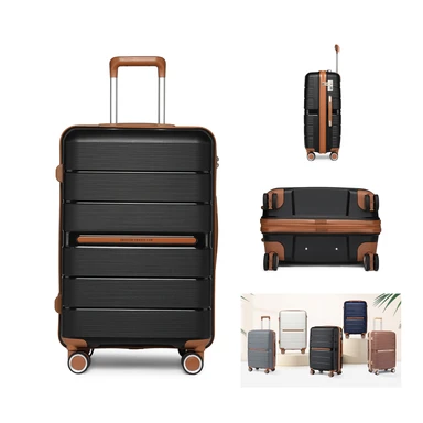 20 Inch Cabin Carry-On Luggage PP Hard Shell Suitcase with 4 Spinner Wheels & TSA Lock, Lightweight Airline Approved Hand Luggage