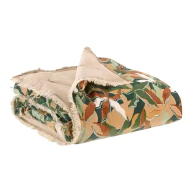 Vivaraise Alina Plaid imprimé pétrole - 135 x 200 cm