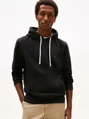 Tommy Hilfiger essentiële fleecetrui met capuchon heren XL zwart