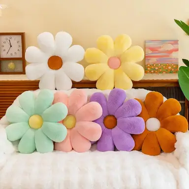 Flower Pillow,Flower Throw Pillow,Flower Pillows for Girls,Daisy Pillow Flower Shaped Throw Pillow,Cute Flower Pillow Decorative Floor Pillow,for Couch Sofa Bed Decoration,50cm/19.68in,green