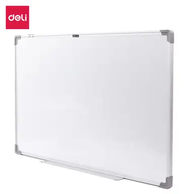 Deli Premium Magnetic Whiteboard 900x600mm - Silver Frame, Ideal for Home Office & Study, 1 Pack