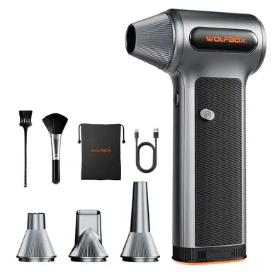 WOLFBOX MF200 Electric Air Duster Air Blower-320g Wind Pressure, Rechargeable 3-Gear Brushless Motor for Car/PC/Home/Outdoor