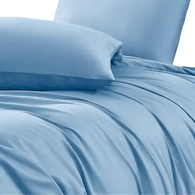 ochama  100% katoenen tweepersoonsdekbed - Beddengoedset 3-delig, effen dekbedset met 2 kussenslopen voor tweepersoonsbed, zacht, ademend en huidvriendelijk, hoogwaardige katoenen stof, machinewasbaar - blauw, 200*200 cm