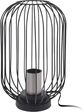 Koopman Decoratieve Tafellamp - Metaaldraad, zwart, 29 cm