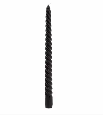 Candlelight Taper Candles Twisted Black 4pcs