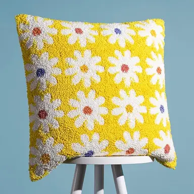 Heya Home Cushion Daisy Square Knitted Mellow Yellow 45x45cm
