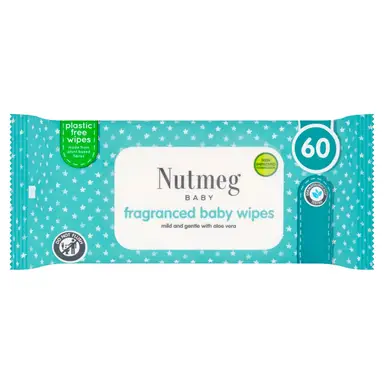 Nutmeg Fragranced Baby Wipes 60 Pack