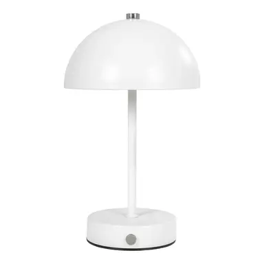 Lampe de table en métal rechargeable - Blanc/Acier