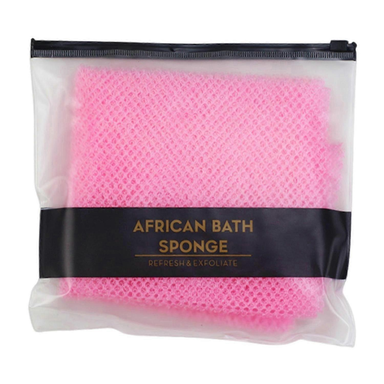 personal care - Lot d’éponge africaine en maille, 90 g, rose, avec cordon