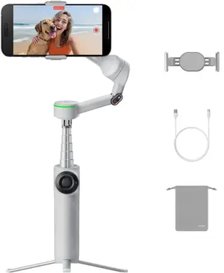 Insta360 Flow 2 Pro Bundle Grau - Faltbarer KI-Smartphone-Gimbal, Tracking in über 200 Apps mit DockKit; KI-Tracker, Mehrpersonen-Tracking, 360°