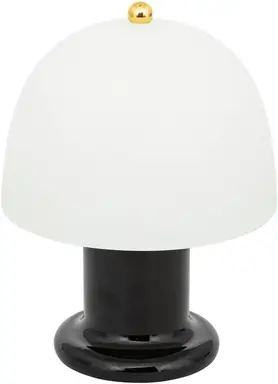 Atmosphera LED Tafellamp - Glazen Kap, Wit, H21 cm