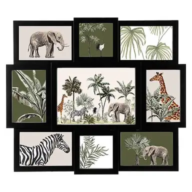 Cali Bilderrahmen für Fotocollagen, 9 Fotos, schwarzer Kunststoff