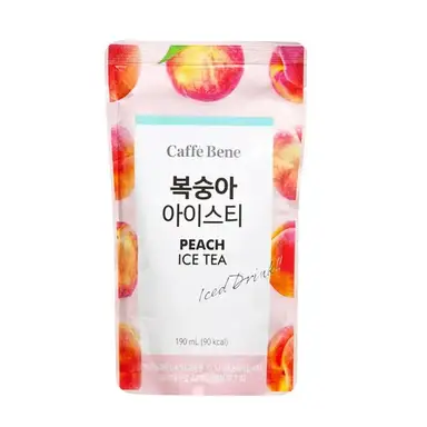Caffe Bene Peach Ice Tea Pouch Drink 190ml