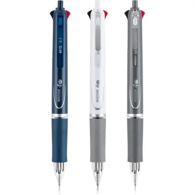 M&G Multicolor Ballpoint Pens, 3 Pack 4-in-1 Retractable Pens, Fine Point 0.7 mm, Large Capacity Refill, Anti-Slip Grip, Smooth Writing Ballpoint Pens for School and Office