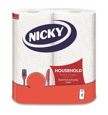 Nicky Household Kitchen Towel, 2-Ply, 2 Rolls