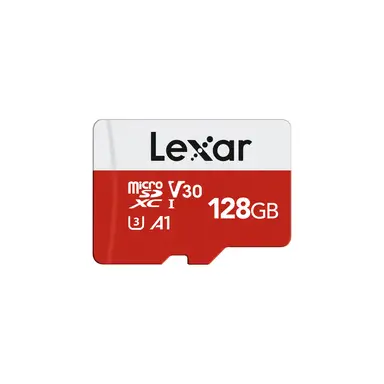 Lexar 128GB microSDXC UHS-I Card E Series with Adapter - Up to 100MB/s, A1, U3, Class 10, V30