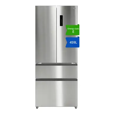 CHiQ JKR461WSSE KITFit Pro 4-Door 459L 80cm Wide American French Door Fridge Freezer - Total No Frost - Premium Stainless Steel - E Rated