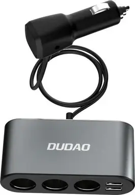 Dudao Auto-Ladegerät 2x USB / 3x Zigarettenanzünder-Verteiler Schwarz (R1Pro Schwarz)
