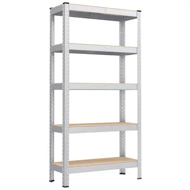 Shelving Heavy Duty 5 Shelves Silver/Natural 30x75x150cm 2pcs