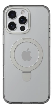 COMMA Clear Series Metal Anti-shock Magnetic Case With Bracket iPhone16 Plus Translucent Silver