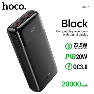 HOCO J121A 20000mAh Power Bank - Black