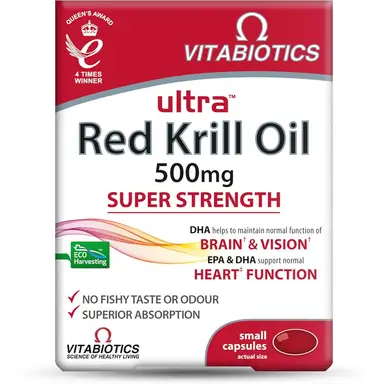 Vitabiotics Ultra Red Krill Daily Wellness Support Oil Capsules - 30 Capsules