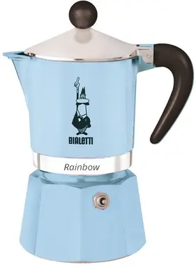 Bialetti Moka Express Regenboog mokapot koffiezetter - 1 stuk, luchtblauw
