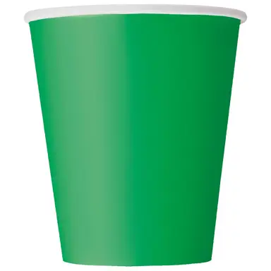 Unique Party Paper Cups, Emerald Green, 266ml, 14 Pack