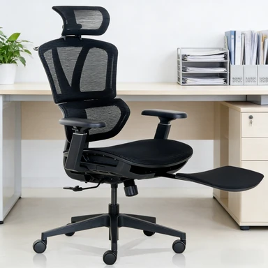 ochama x J.ZAO Z9 Ergonomischer Bürostuhl, Schreibstuhl, Drehstuhl  - Dreistufig verstellbarer Gaming-Stuhl, Lordosenstütze, Kopfstütze und Armlehne, Höhenverstellung und Wippfunktion, Rückenschonend, Integrierte Stuhlrückseite, Robuster ergonomischer Stuhl, Kleiderbügel und Fußstütze im Lieferumfang enthalten - Für Arbeit/Büro/Gaming