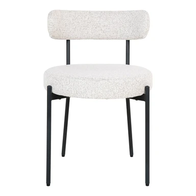 House Nordic Chaise en tissu bouclette et métal Badalona - Blanc/noir