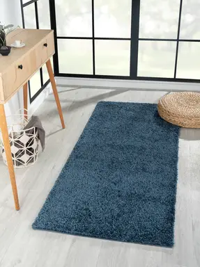 My Flair Teppich "My Shaggy" rechteckig dunkelblau 200 x 80 cm