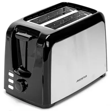Aigostar broodrooster - RVS behuizing - 750W vermogen - 2 sneetjes capaciteit - opwarm- en ontdooifuncties