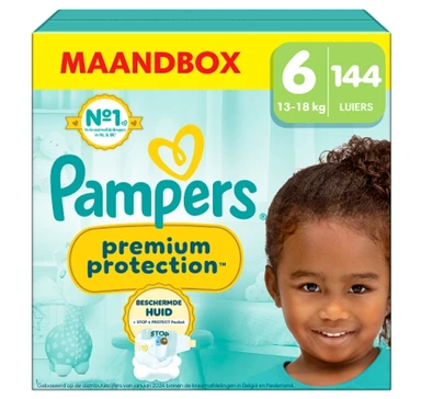 Pampers Premium Protection Luiers Maat 6 – 144 Luiers (Voordeelverpakking)